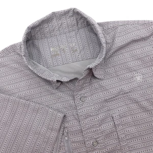 Ariat Tek Shirt Mens XL Grey Aztek Geometric Venttek Short Sleeve Button Fishing - Picture 1 of 13
