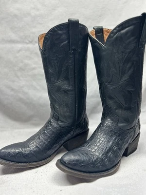 NUEVAS Botas Vaqueras Occidentales Para Mujer 9.5 B Stetson Cuero Negro Americano Punta Redonda Foto 1 de 4