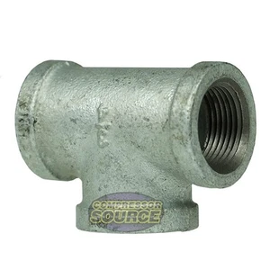 3/4" Three Sided Female National Pipe Thread Galvanized Steel Tee Fitting 64254 - Picture 1 of 6