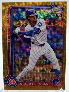 2025 Topps Chrome KEVIN ALCANTARA Gold Wave Refractor 4/50 RC - Picture 1 of 3