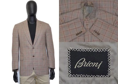Blazer Brioni masculino RRP3200$ 42EUA/Reino Unido 52it marrom claro cashmere e lã e seda - Imagem 1 de 4