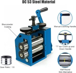 NUOVO laminatoio combinato manuale macchina gioielli metallo utensili attrezzature 75 mm - Foto 1 di 16