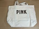 Victoria's Secret Pink Logo Animal Print Canvas  Weekender Tote Book Bag Baige