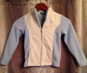 GREEN DOG BRAND Girls Blue Cream Cozy Fleece Jacket All Seasons ~ Size 6X EUC - Picture 1 of 9