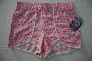 NEW Girls Pull On Shorts Large 10 - 12 Pink Floral Rayon Soft Lightweight - Picture 1 of 2