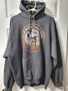 Disneyland Resort World dunkelgrauer Pullover Hoodie Mickey Mouse Since 1928 XL - Bild 1 von 10