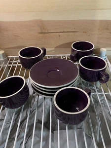 8 Stück Sasaki Colorstone Pflaume, Kaffee Tee Tasse Untertasse Japan Vignelli Designs Lila - Bild 1 von 2