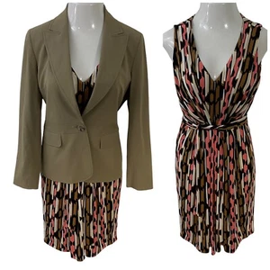 9 & Co Mujer Vestido Blazer Mujer Talla 8 Geo Tejido Sin Mangas Elastizado Trabajo Oficina - Imagen 1 de 20