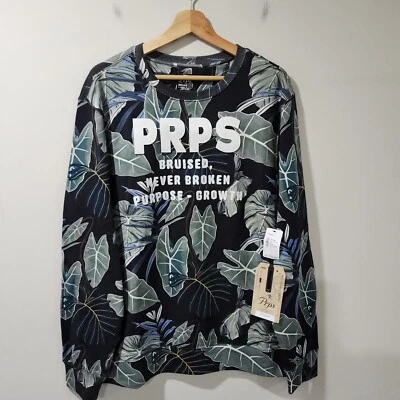 Новый с Ярлыками $198 PRPS растение все над печать Crewneck толстовка мужской большой Streetwear  - Изображение 1 из 4