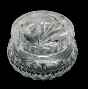 SCHÖNES KRISTALL UNSIGNIERT 3 1/3" PULVER WASCHTISCHGLAS - Bild 1 von 6
