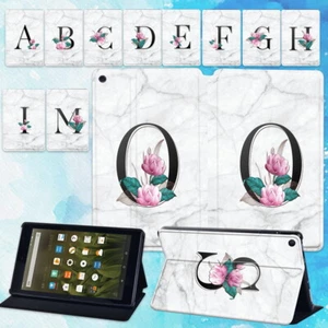 For Amazon Fire 7/HD 8/HD 10/10 plus -Letters PU Leather Tablet Stand Cover Case - Picture 1 of 35