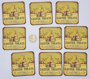 9~Easter~Handmade~Stickers~Labels~Vintage~Prim~Linen Cardstock~Parties~Crafts - Picture 1 of 1