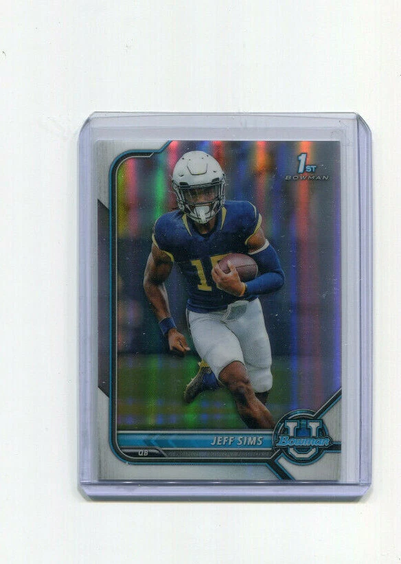 2022 Bowman University Chrome Refractor Jeff Sims 1st Bowman - Image 1 of 1