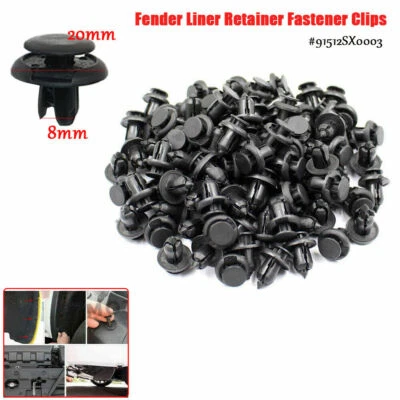 JUEGO DE 100 CLIPS DE REVESTIMIENTO PARA GUARDABARROS HONDA RETENEDOR DE EMPUJE ACUERDO CÍVICO ACURA INTEGRA Foto 1 de 4