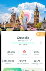 Non Shiny Cresselia background London Go Fest 2023 ✨Pokemon Trade✨ - Picture 1 of 1