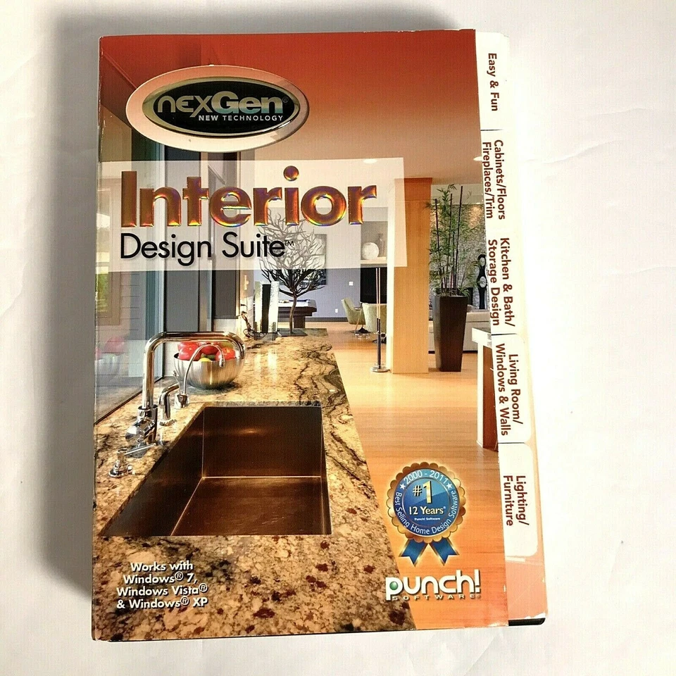 NexGen Interior Design Suite Computer Punch Software works Windows 7, Vista, XP  - Image 1 of 4