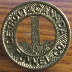 1930 Detroit - Canada Tunnel Co. Detroit, MI Transit Toll Token - Michigan #1 - Picture 1 of 2