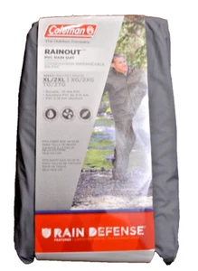Coleman Outdoors PVC Rain Suit XL/2XL Gray Pants Jacket Rain Defense Storm - Picture 1 of 5
