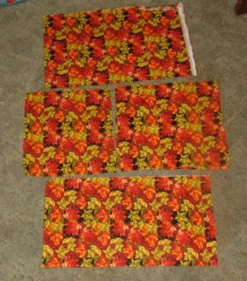 Fabric Pieces Autumn Leaves Orange Yellow Green - Image 1 of 2