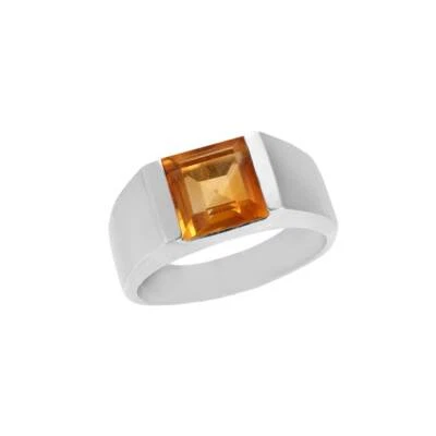 3.00 Cts Natural Citrine Wedding Bezel Ring 925 silver ring Birth stone - Image 1 of 4