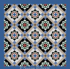 Needlepoint Handpainted Susan Roberts Queens Courtyard Quilt 14x14 - Picture 1 of 4