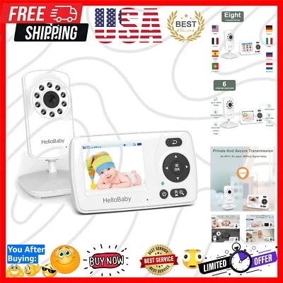 Monitor de video portátil de 2,4"" con visión nocturna y modo VOX - seguro y confiable Foto 1 de 4