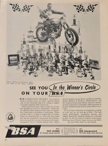 1967 BSA Spitfire Hornet Motorcycle Racing Print Ad Smiley Hulbert Champion - Picture 1 of 1