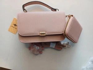 Tasche mit Zubehör Damentasche Damen Accessoires Rosa Taschen mit Geldbeutel - Bild 1 von 1