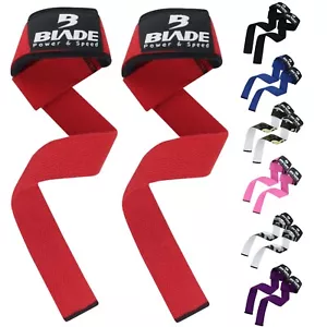 BLADE Weight Lifting Straps, Wrist Straps, Wrist Support, Gym Weight Training - Picture 1 of 15
