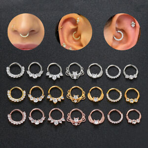 Daith Septum Earring Nose Ring 8mm Piercing Tragus Hoop Cartilage Silver #