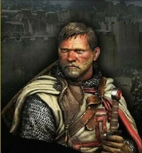 1/10 BUST Harzfigur Modellbausatz Ritter Templer Orden Krieger Soldat unbemalt - Bild 1 von 2