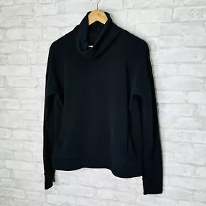 Lululemon Turtleneck Cowl Neck Sweatshirt Size 8 Black Pullover Athleisure - Picture 1 of 17