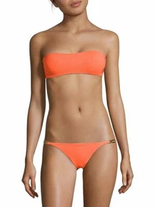 NEW MELISSA ODABASH 2 P Santorini Bandeau Bikini Swimsuit Apricot Orange 6 UK 10 - Picture 1 of 14