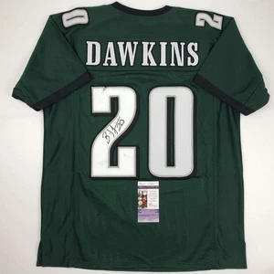 Autographed/Signed BRIAN DAWKINS Philadelphia Green Football Jersey JSA COA Auto - Picture 1 of 4