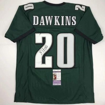 Autographed/Signed BRIAN DAWKINS Philadelphia Green Football Jersey JSA COA Auto - Image 1 of 4