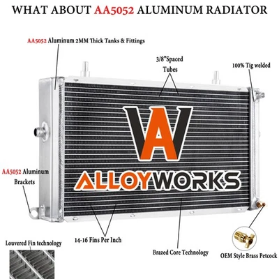Aluminum 3Row Radiator For 1998-03 Jaguar XJR XKR Vanden Plas 4.0L 2002 2000 - Image 1 of 4