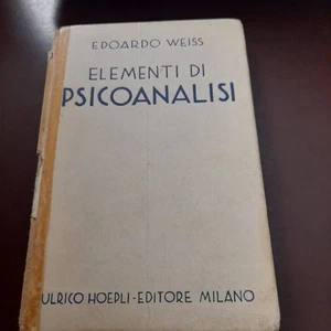 elementi di psicoanalisi edoardo weiss hopeli 1931 VAL3 - Imagen 1 de 4