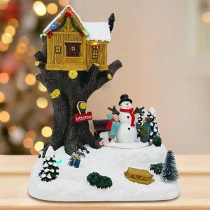Lighted Christmas Village House Figurine Table Centerpiece for Party Festive - Picture 1 of 6