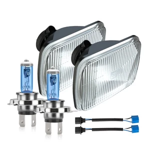 For Ford F150 F250 Bronco 1978-1986 Pair 5X7" 7x6" Halogen Headlight Hi/Lo Beam - Picture 1 of 16