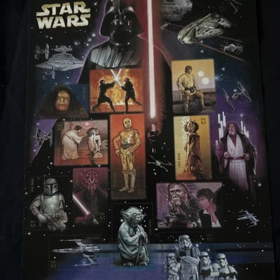 USPS 2007 Stamp Pane of 15 Stamps Highlighting Star Wars Characters (41 cent) - Image 1 of 2
