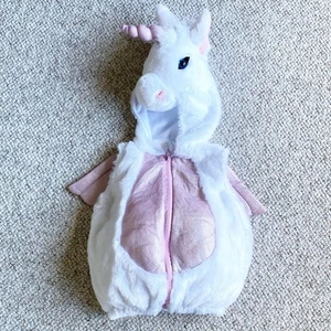 Dream Play Imagine Unicorn Costume Toddler 18M White Pink Hood Zipper Halloween - Picture 1 of 10