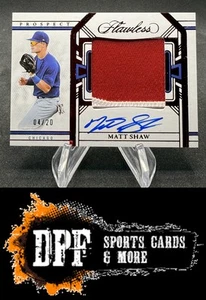 2024 Panini Flawless Matt Shaw /20 Ruby Prospect Patch Auto #PPA-MS Chicago Cubs - Picture 1 of 2