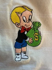 Richie Rich Official T-Shirt XL Money Bag Embroidered Short Sleeve Shirt - Picture 1 of 15