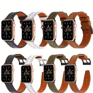 Correa de pulsera de hilo de coser para Apple Watch Series Ultra 8 7 6 5 SE de cuero - Imagen 1 de 16