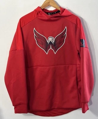 ADIDAS NHL Washington Capitals Game Mode Pullover Hoodie Men's Sz Small EC - Image 1 of 4