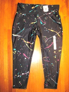 Xersion High Rise Black/Mulit-Color Fitted 7/8th Quick Dry Leggings Size 2XL NWT - Picture 1 of 6