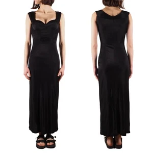 GIANNI VERSACE VERSUS Vintage Women's Black Maxi Evening Long Dress size IT 40 - Picture 1 of 10