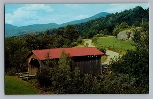 Cartolina Green Mountain Vermont VT ponte coperto anni 50 - Foto 1 di 2