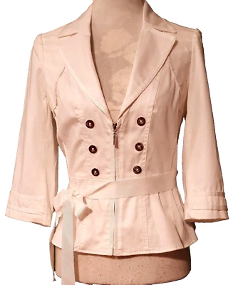 CASA BLANCA | BLACK MARKET RN 111459 Blazer Blanco - Talla: 4 VENTA AL POR MENOR $118 Foto 1 de 4