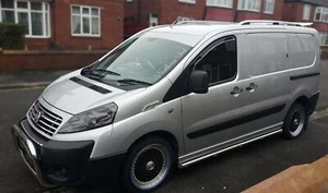 Seitenleisten + weiße LEDs passend für Fiat Scudo LWB 2007-2016 Edelstahl Zubehör - Bild 1 von 6